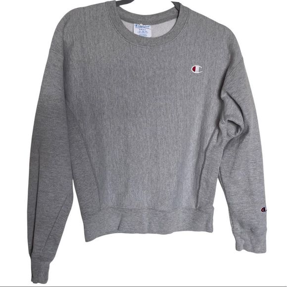 Champion | Crew Neck Sweater | Reverse Weave | Light Gray Long Sleeve | Sz Small - Picture 1 of 8